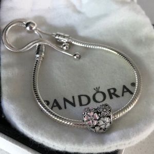 Pandora bolero bracelet and flower charm